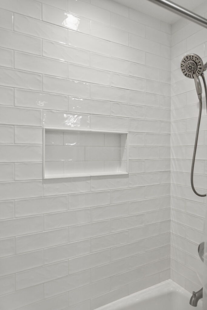 Shower tile work in Kid's bathroom